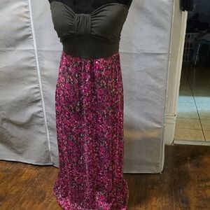 No Boundaries Black and Pink Floral Dress